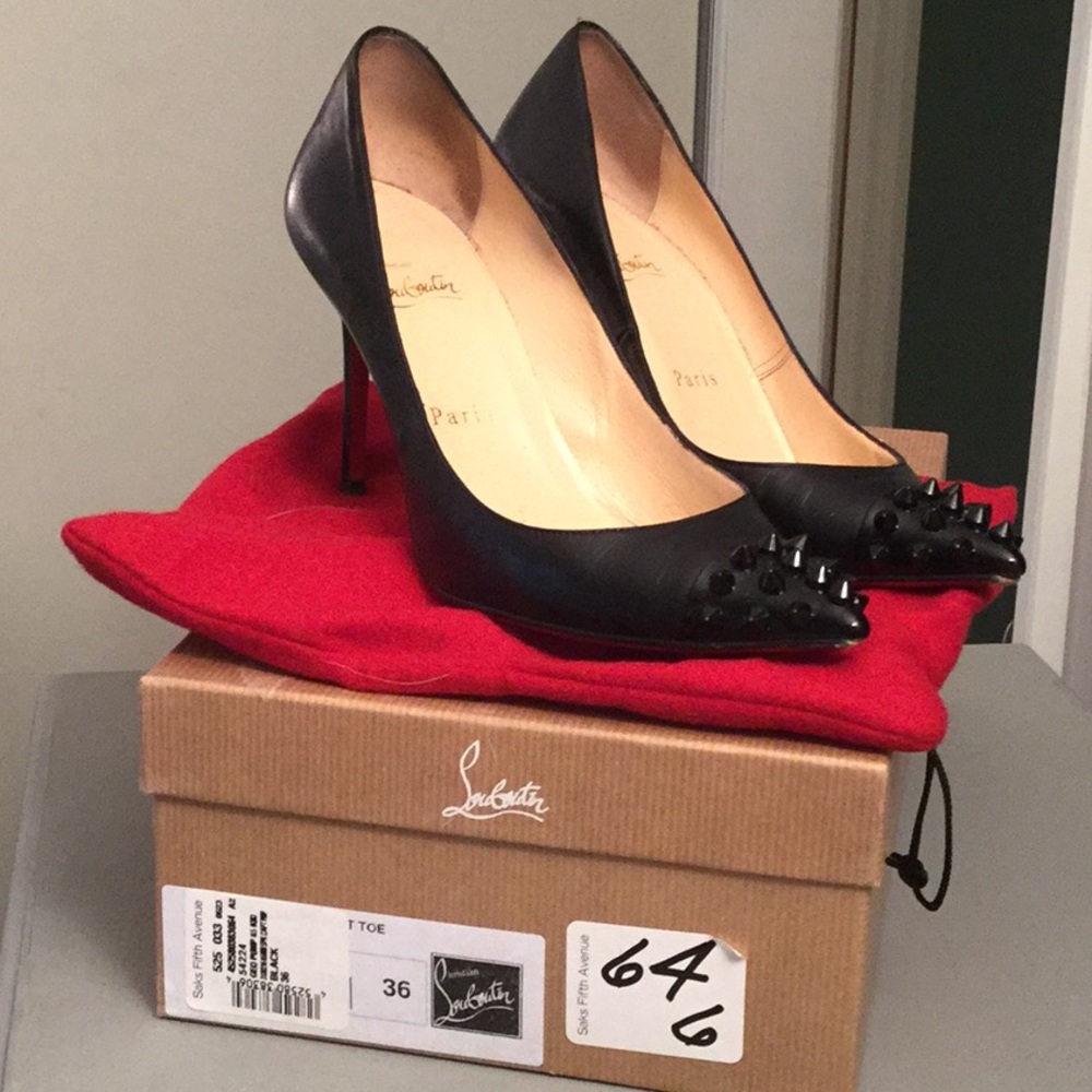 Christian Louboutin pump with spiked toe
